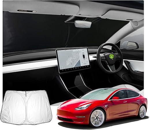 Amazon Ruiya テスラmodel3 車用サンシェード フロントガラス用 サンシェード 日よけ 日差しカット コンパクト収納 サンシェード 車 バイク