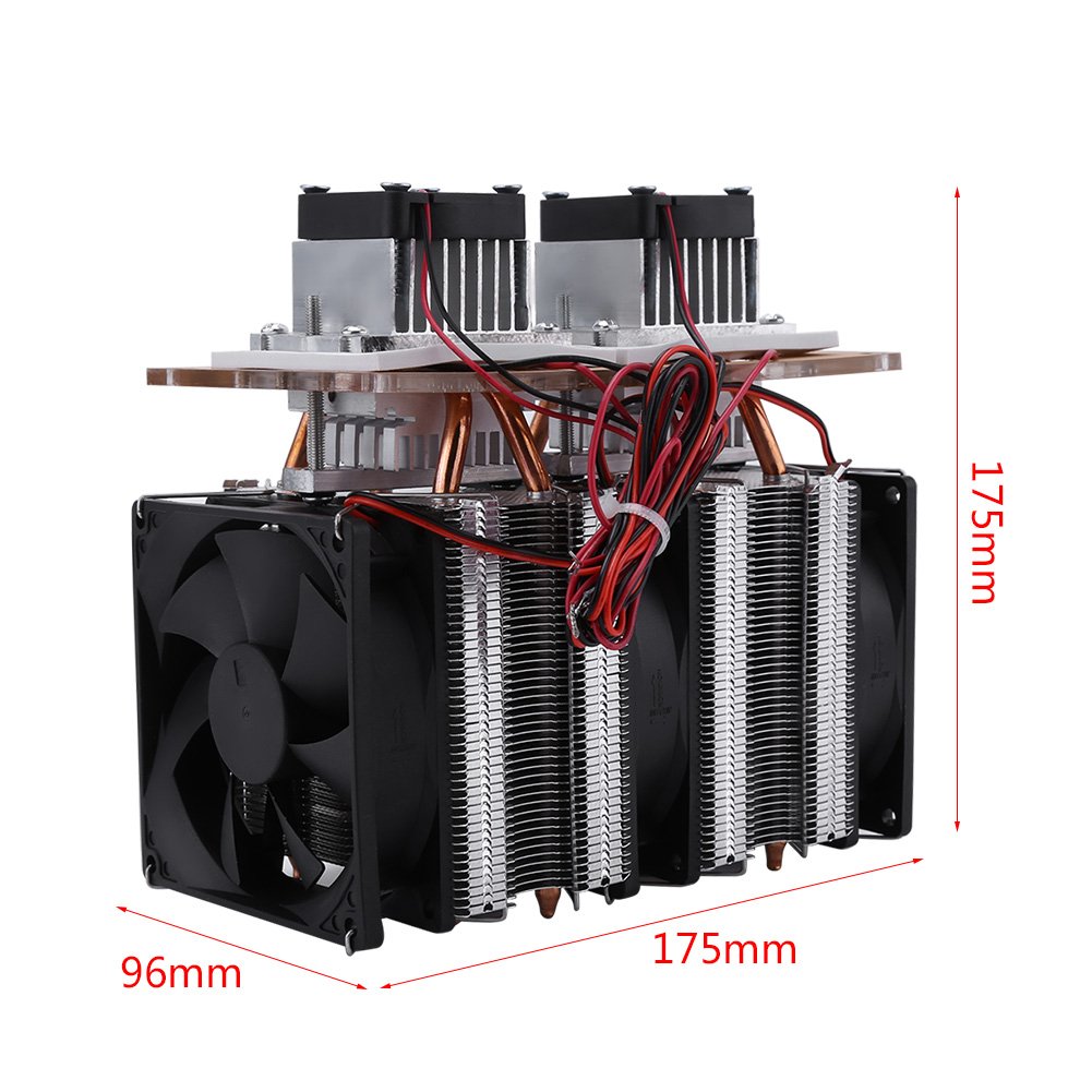 Cooler, 144 W, 12 V, 15 A, Dual-core semiconductor Cooling air Cooling dehumidifiers 175 × 175 × 96 mm DIY Refrigerator