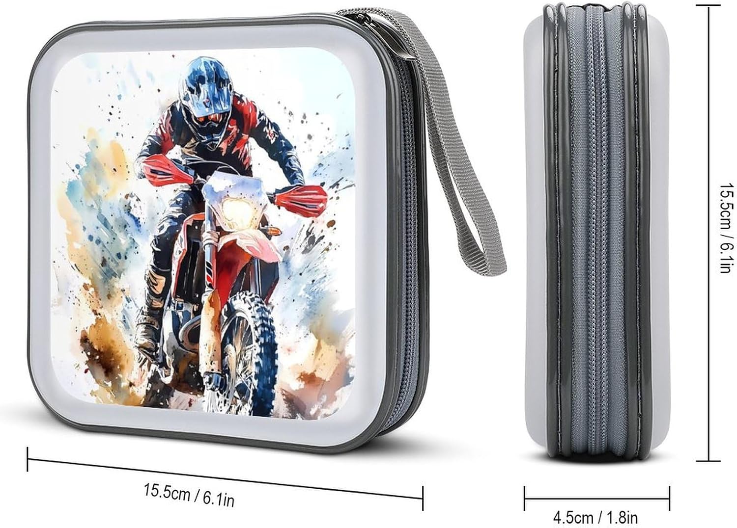 Dirt Motorcycle Rider Protective CD Case Storage Rack 40 Capacity DVD Holder Organizer Car Travel