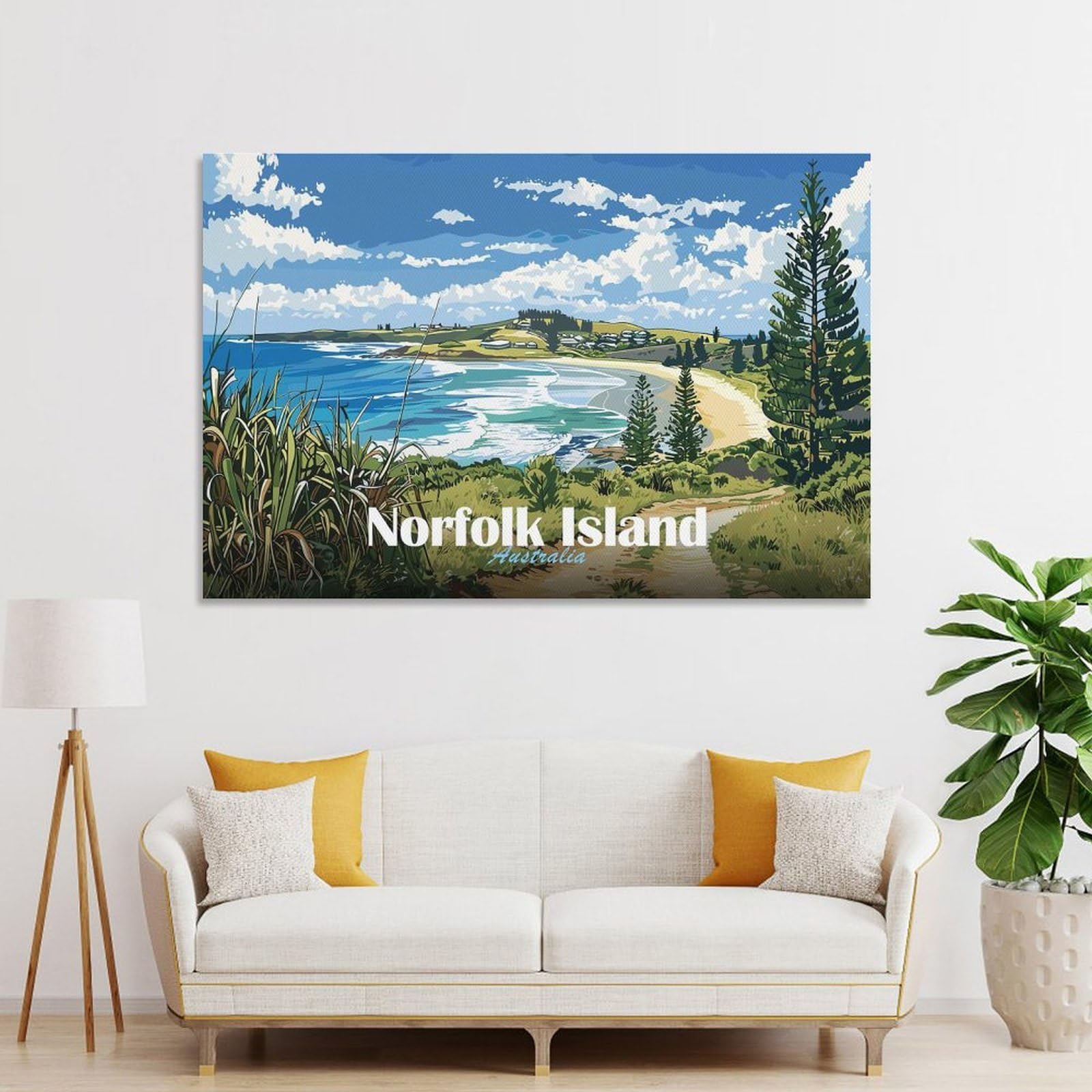 Junmoney Unframe-Style-7 Norfolk Island, Australia Wall Decor Canvas Print, 24X36inch(60X90cm), For Flats, Guest Rooms Or Compact Rooms, A Simple Refresh For Blank Walls