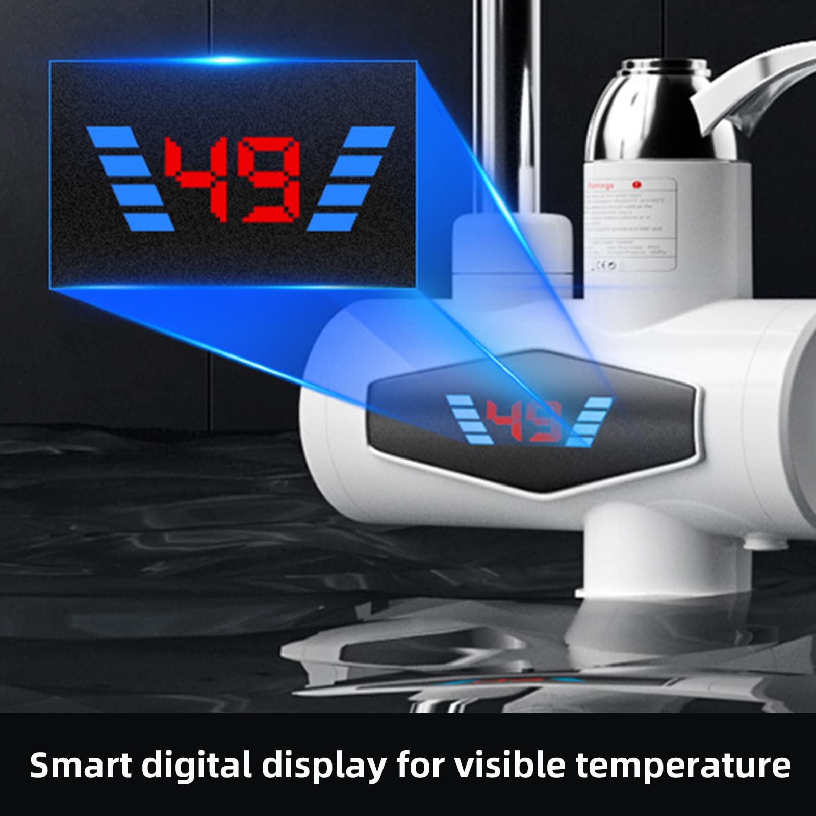 Scaldabagno Elettrico Rapido Da Rubinetto 3000W Con Display LED – Acqua Calda Istantanea In Cucina E Bagno