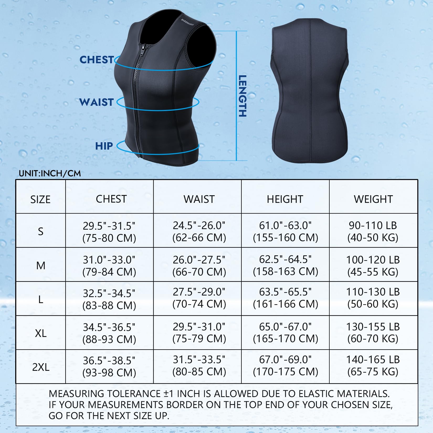 Combinaisons pour Hommes et Femmes, Gilet sans Manches en néoprène 3 mm, Veste de plongée sous-Marine, Kayak, Surf