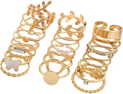 Shining Diva Fashion Latest Stylish Gold Plated Rings for Women and Girls