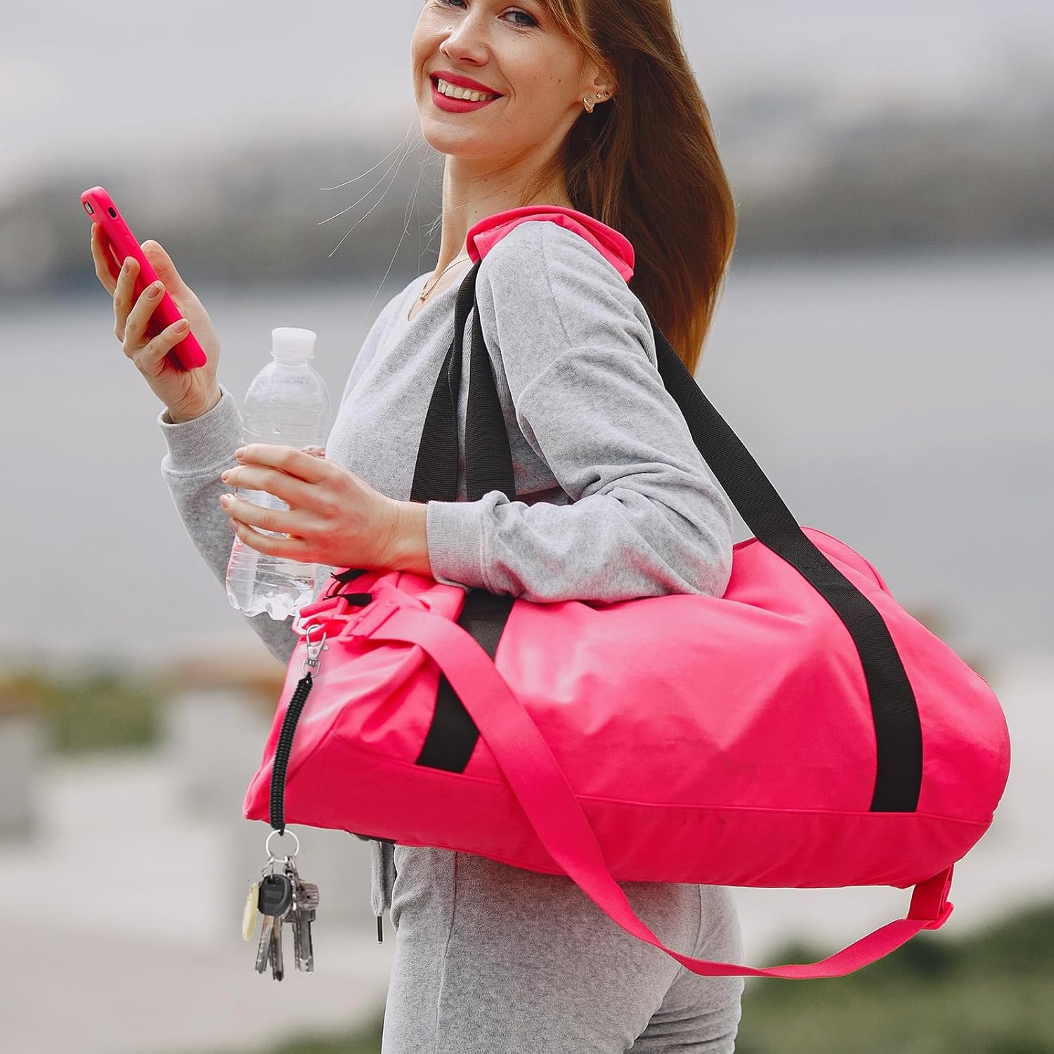 Mozeat Lens 6Pcs Spiral Retractable Spring Coil Keychain Theftproof Anti-lost Stretch Cord Coiled Lanyard With Keyring Lobster Clasp for Wallet Chain, Keys, Cellphone, Black - Image 5