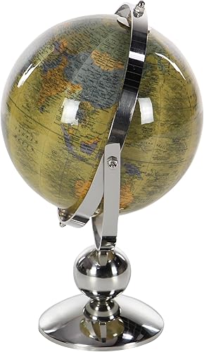 Miniatura 2 de Deco 79 Tradicional Globo de Acero Inoxidable, 6"L x 9"W x 11"H, Amarillo