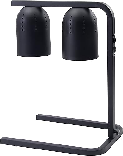 Winco Lámpara de calor eléctrica de acero inoxidable, 2 bombillas, gris