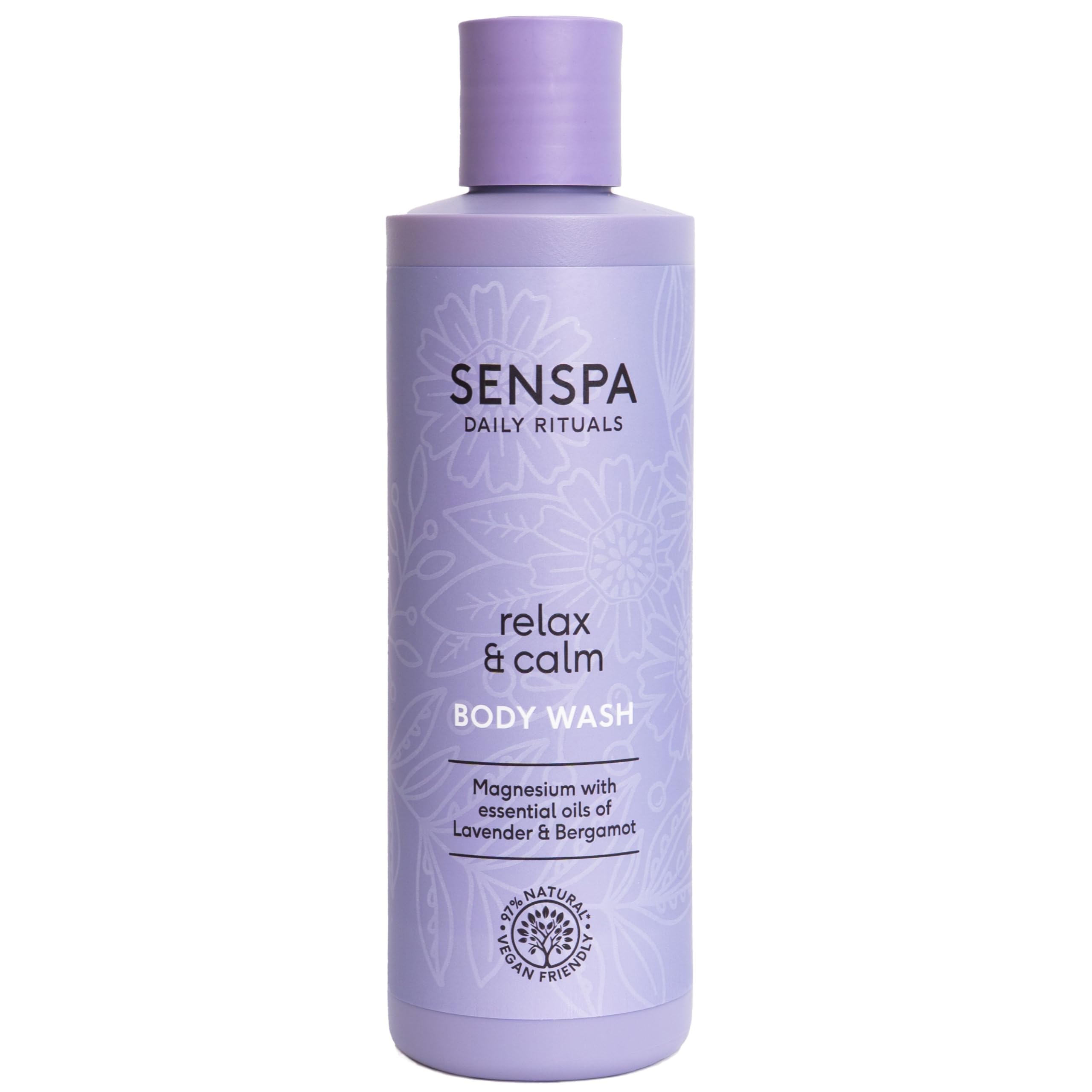 SenSpa Relax & Calm Lavender Body Wash, Vegan Shower Gel, Natural Body Wash with Magnesium, Shower Gel for Women & Men