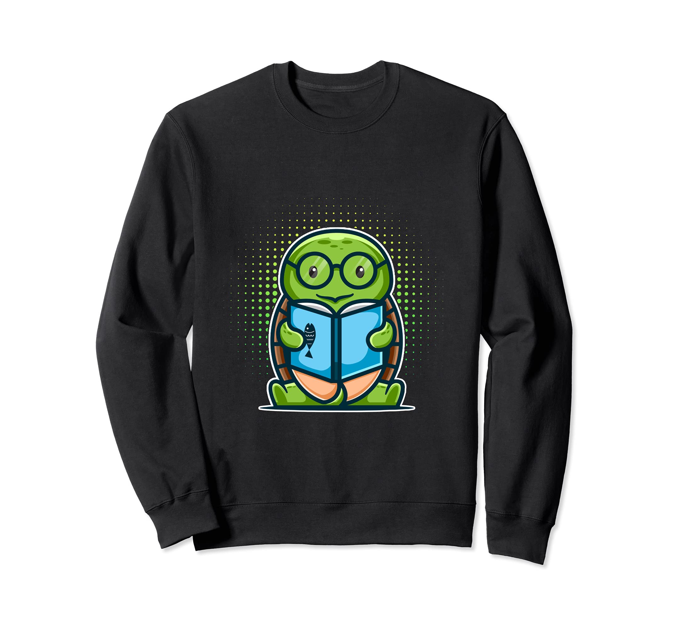 Reading Book Reader Library Shell Reptile Turtles Earth Day Sweatshirt, Black