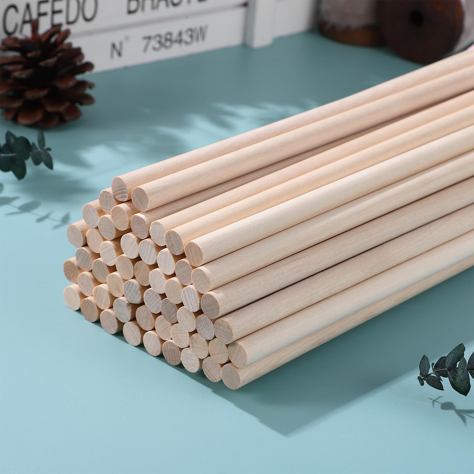 50 Pezzi Tasselli in Legno Duro per Bricolage, Rotondi