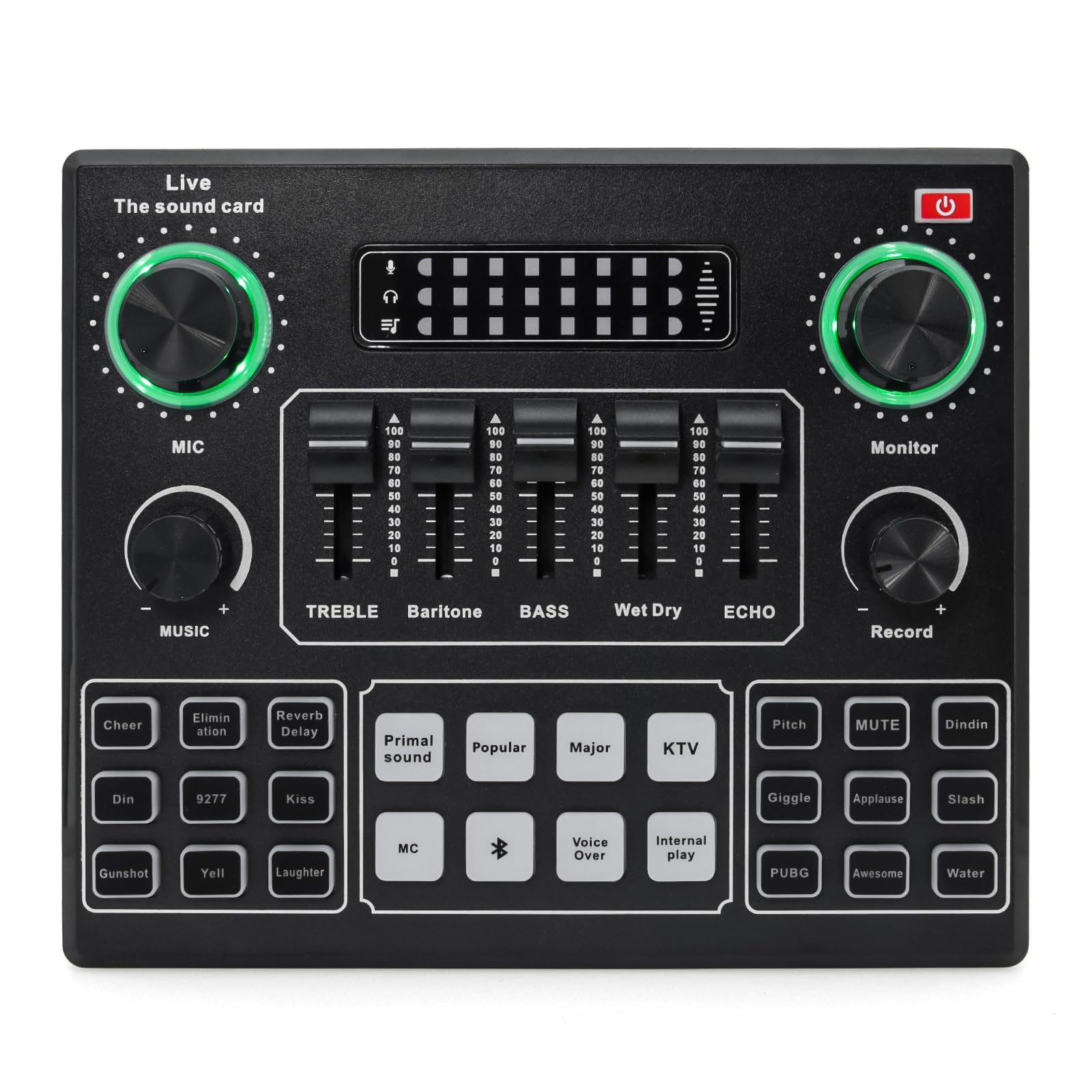 DJ-Controller, Live-Soundkarte, professionelle Aufnahme, tragbarer Mixer, Sound, Live-Übertragung, Soundkarte