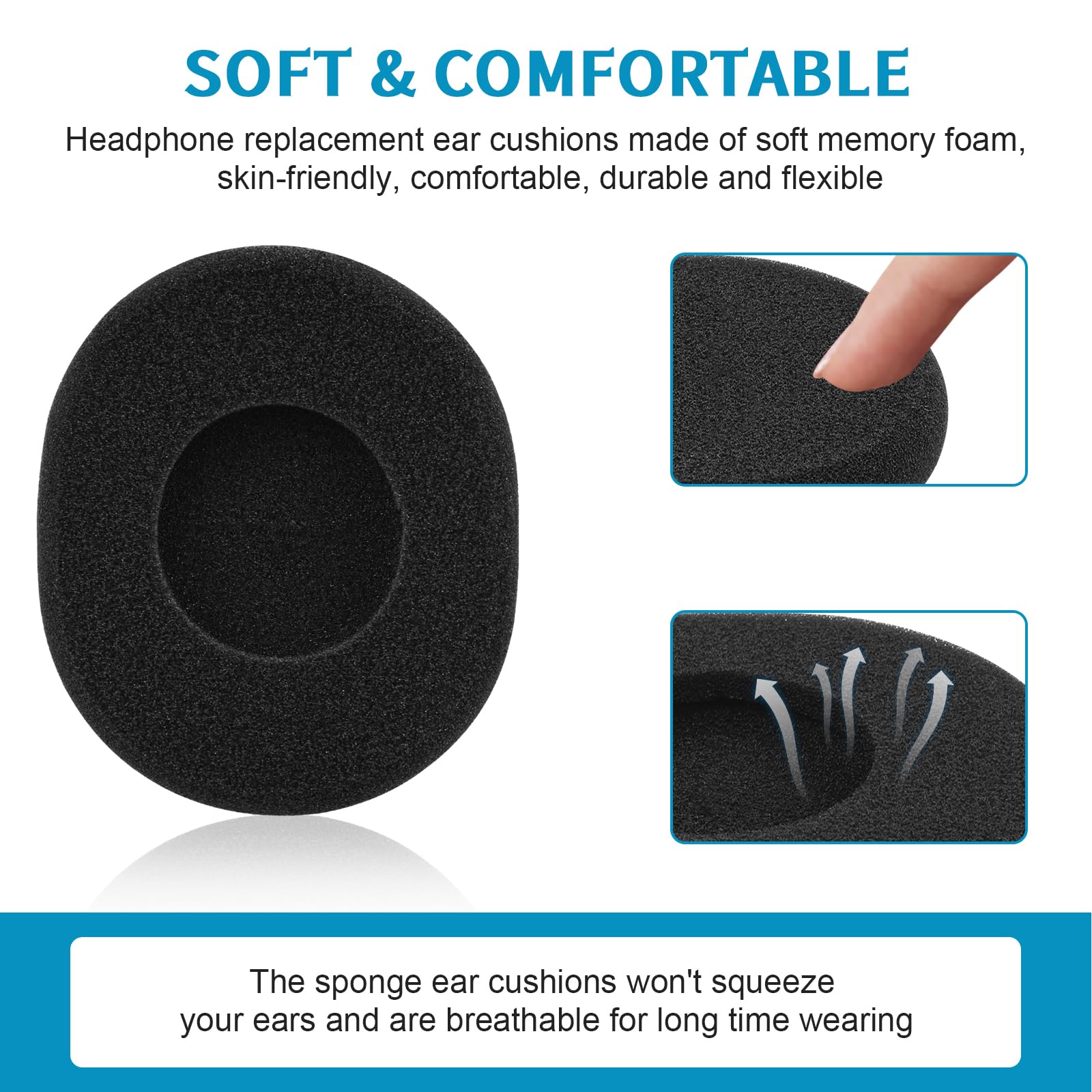 Almohadillas De Esponja De Repuesto Para Audífonoses Logitech H800