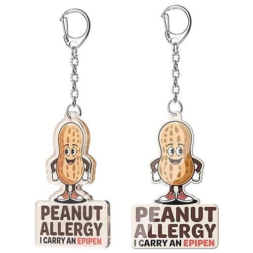 Allergy Keychain Set for Kids/Adult – 2Pack with Epipen &