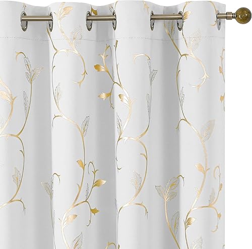 BUHUA Cortinas opacas de 63 pulgadas de largo, cortinas térmicas para dormitorio, juego de 2 paneles, cortinas de oscurecimiento de habitación con