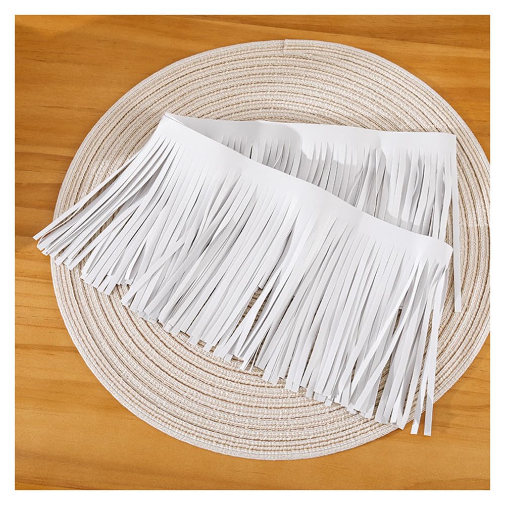 Franges en cuir synthétique de 20 cm pour personnaliser vos jupes et vêtements bohèmes
