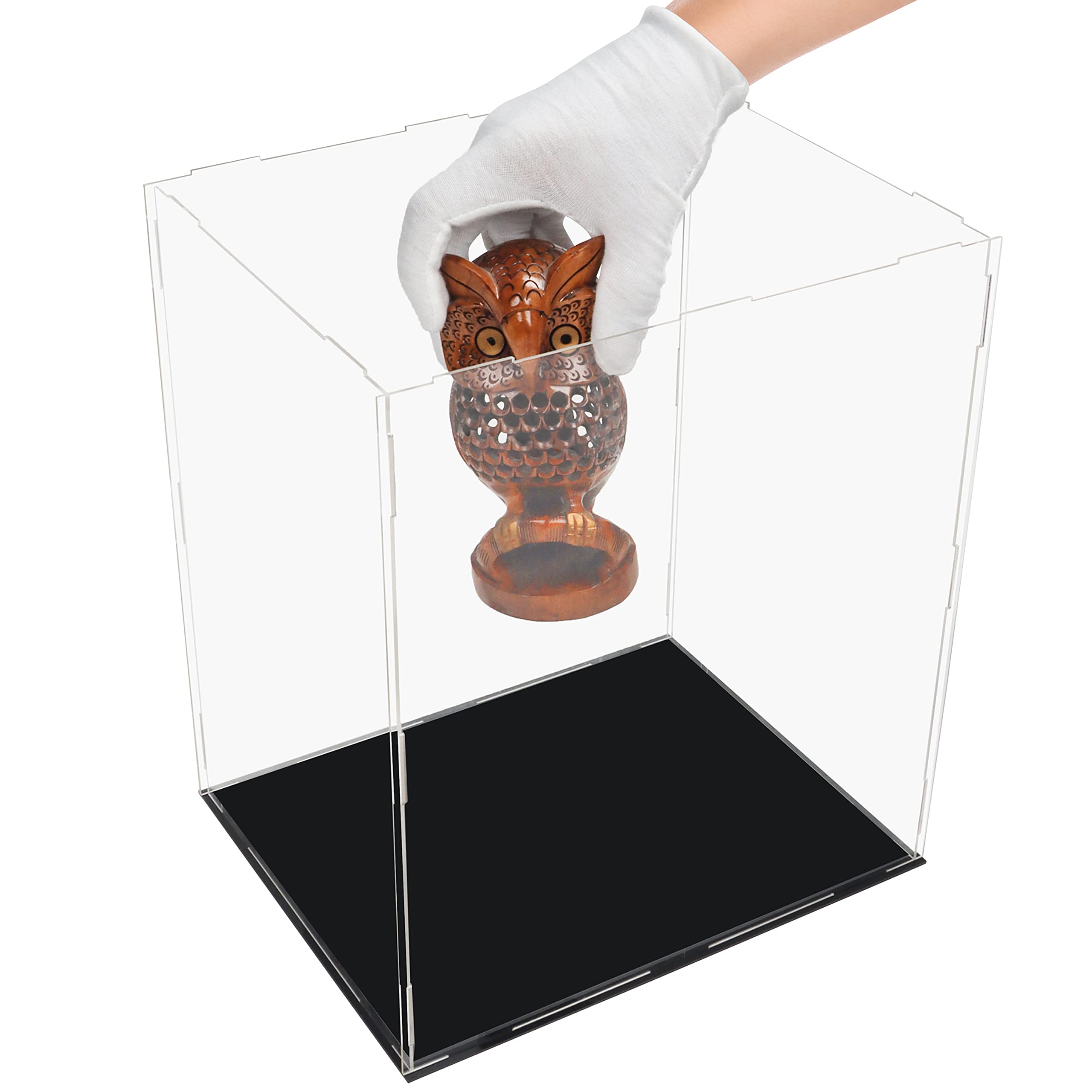 DOFOPO Vetrina Acrilica Trasparente Autoassemblabile, Scatola In Acrilico Per Oggetti Da Collezione, Scatola Di Presentazione Antipolvere, Con Base - Foto 5