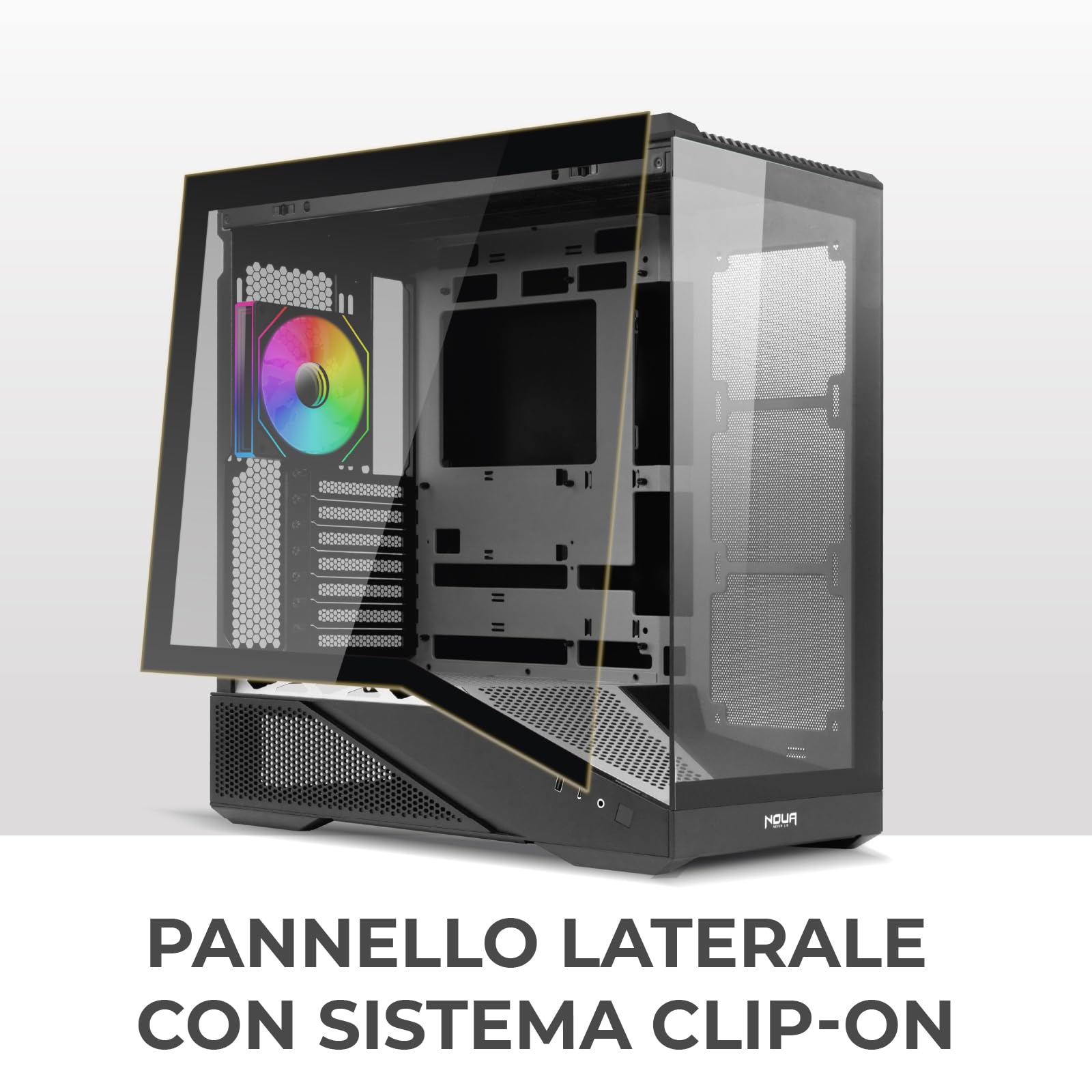 Noua Cool GH200 - PC Gaming Case per Giocatori con LED ARGB e Supporto Raffreddamento Liquido - Dettaglio