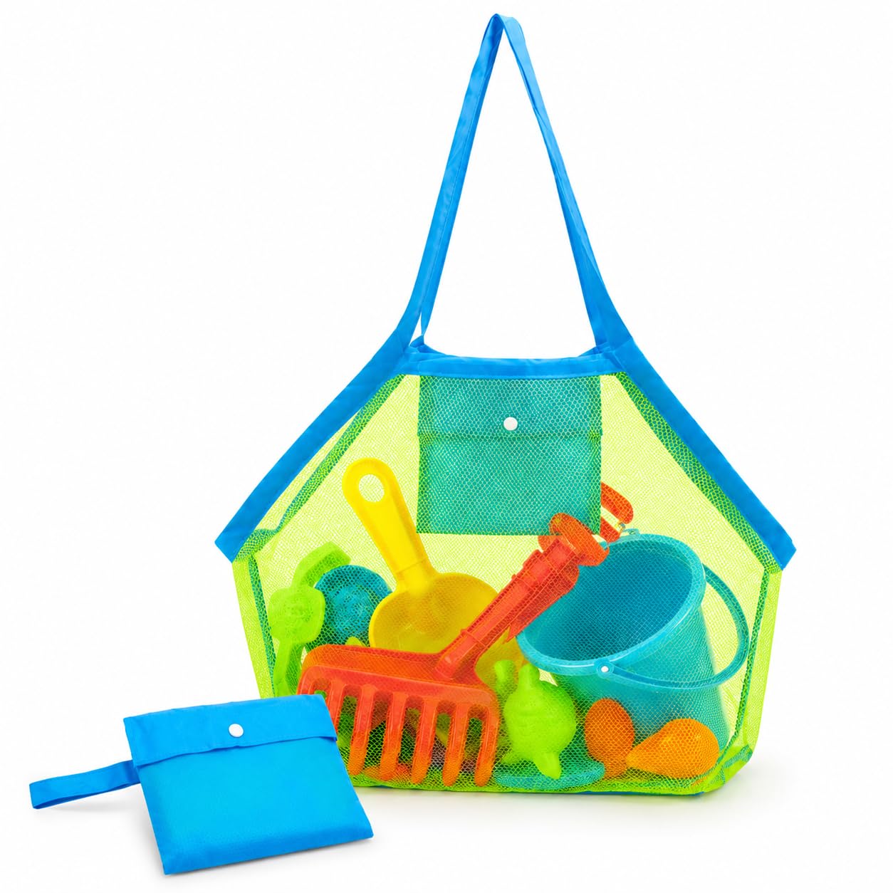 Strandspielzeug Tasche Groß, Netztasche Sandspielzeug, Netz Strandtasche Kinder, Sandspielzeug Aufbewahrung Draußen, Tasche Sand-spielzeug für Pool, Strand, Reisen Küche, Haushalt & Wohnen