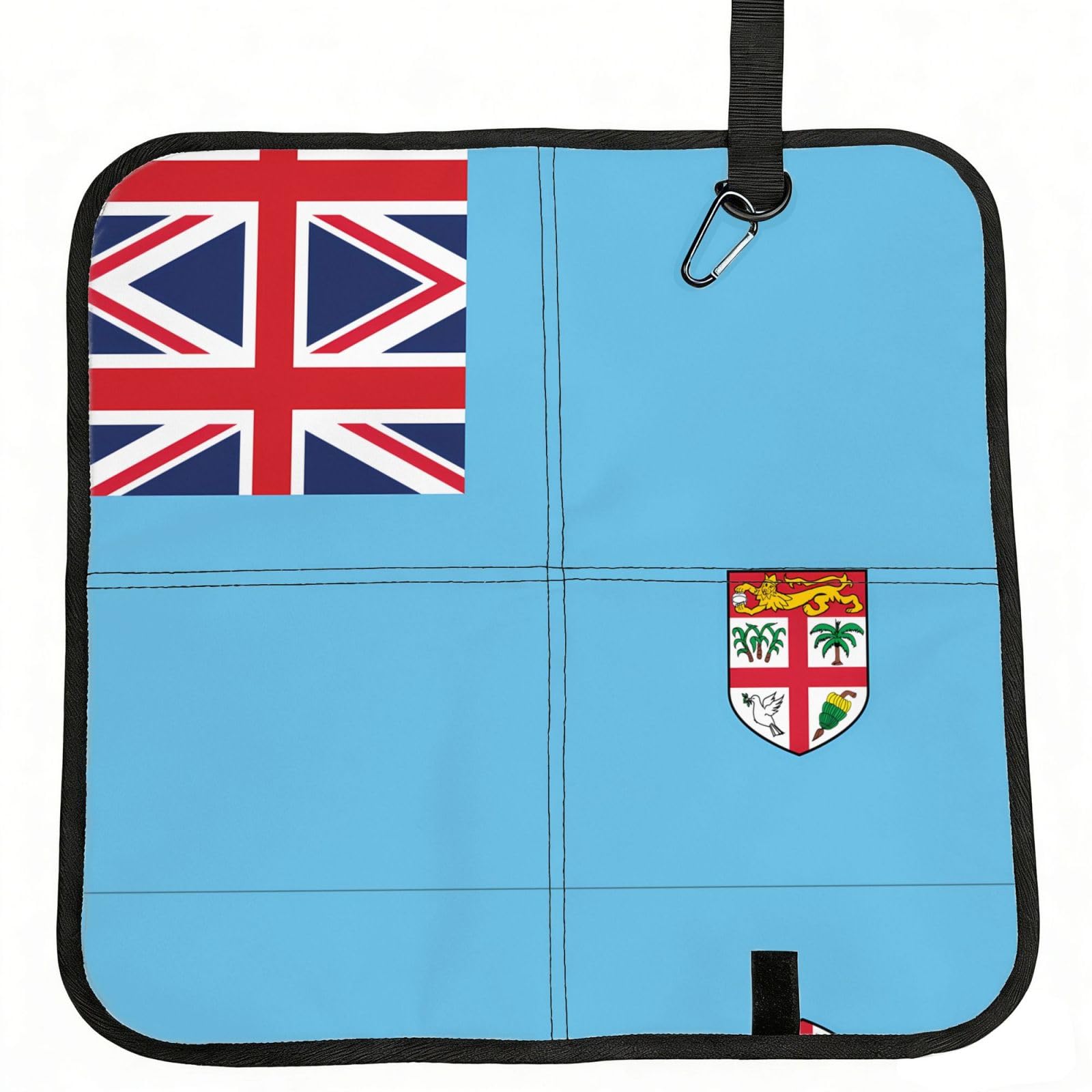 WZYCWB Fiji Flag Foldable Seating Cushion with Carabiner - Stadium Mat for Camping, Hiking and Outdoor Activities