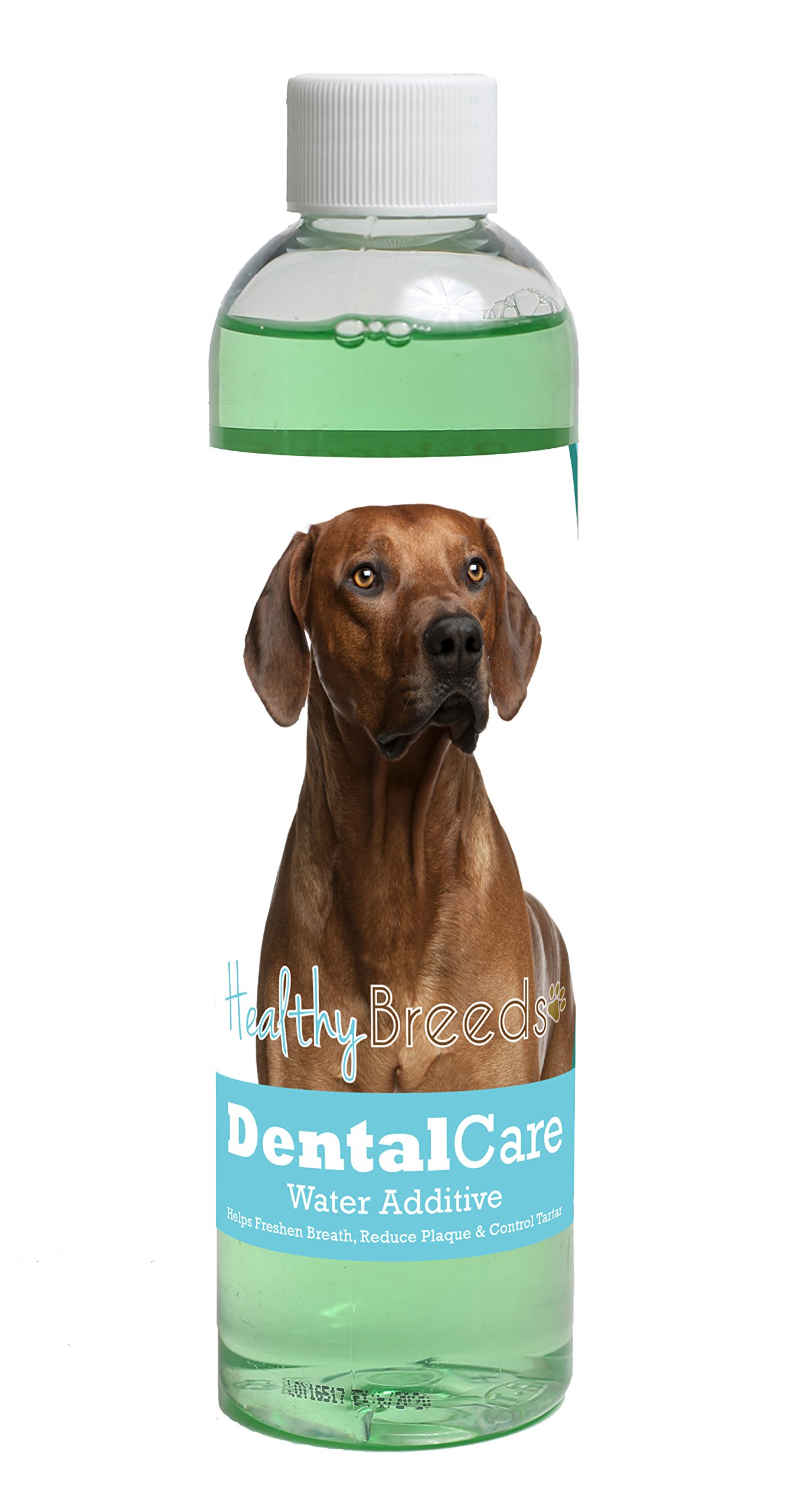 Healthy Breeds Dog Dental Care Water Additive for Rhodesian Ridgeback - Helps Freshen Breath, Reduce Plaque &amp; Control Tartar - Mint Flavor - 8 oz