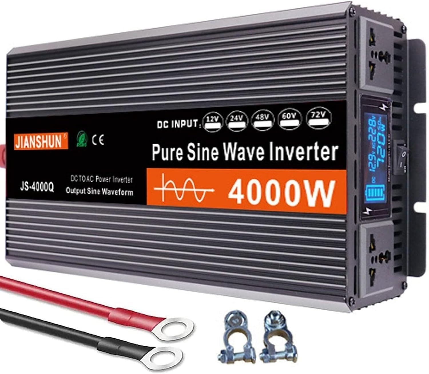 Inverter A Onda Sinusoidale Pura Da 3000W 4000W 5000W 6000W Per Auto Da CC 12V 24V 48V 60V 72 V A CA 110V 120V/220V - 240V, Adatto Per Abitazioni, Auto E Camper(4000W,48V to 220V)
