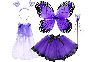 WILDPARTY Disfraz de Mariposa para Niñas, Hadas, Alas de Mariposa, Tutú, Varita...