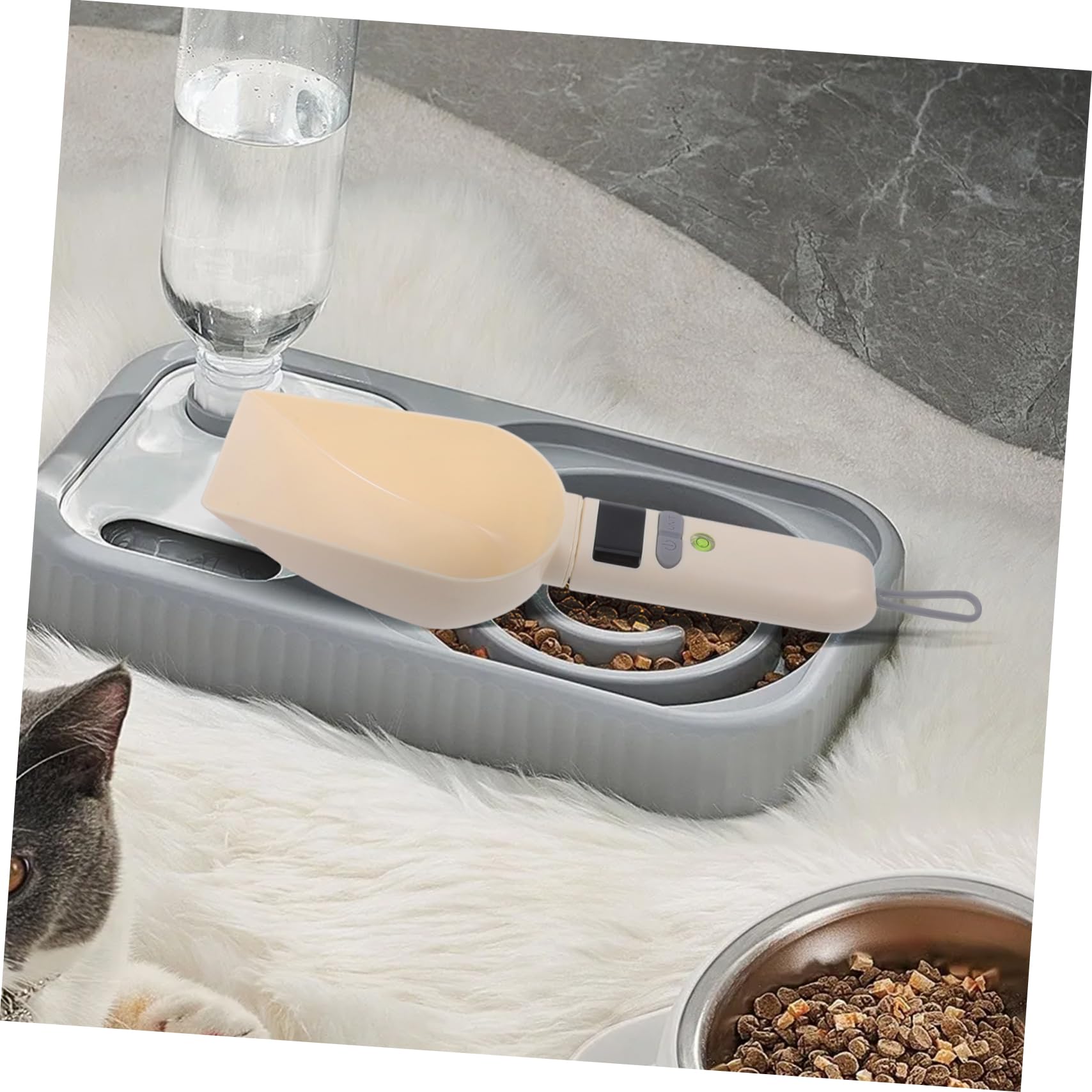 COLLBATH Báscula Digital Para Cocina Medidora Electrónica Para Alimentos Pesaje De Comida Para Gatos Báscula Electrónica De Cocina Con Cuchara Para Preparar Repostería y Alimentar Mascotas