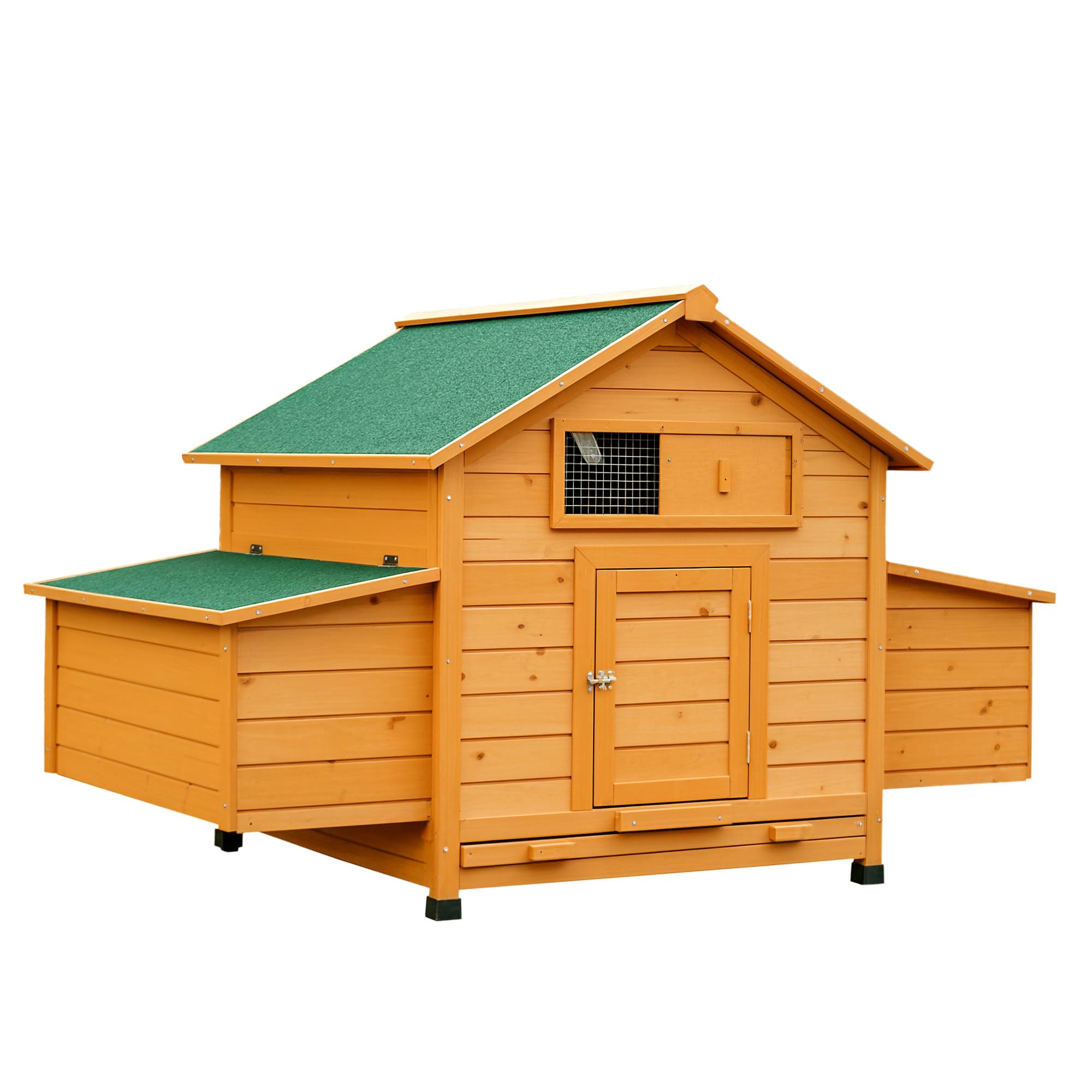 PawHut Pollaio Gabbia per Galline Impermeabile da Giardino in Legno 150x100x96.5 cm