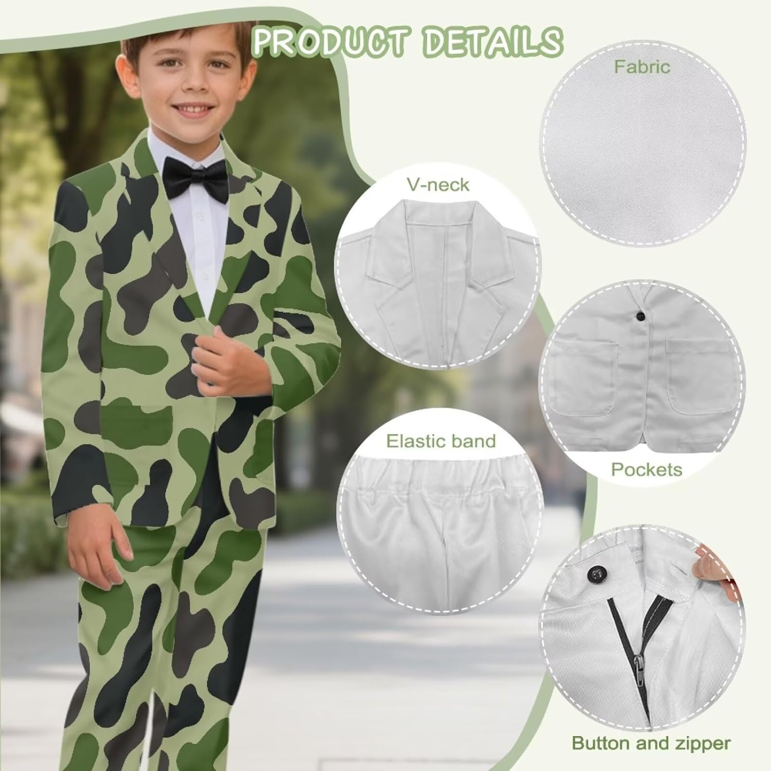 Suits for Boys' Suits Slim Fit Boys Suit Set for Party Teens Suit Funny Kids Graphic Blazer Jacket Party Dinner
