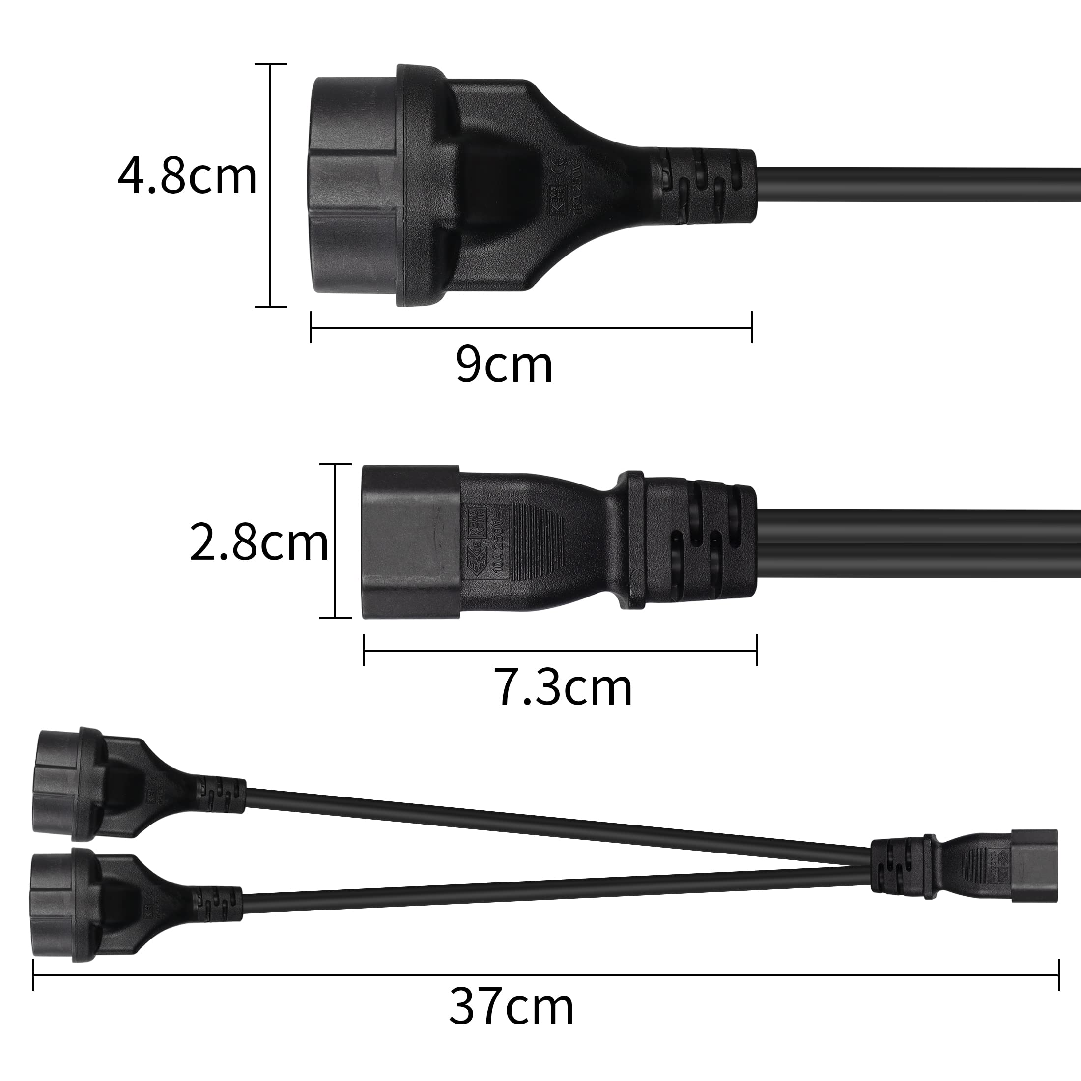 Cavo Alimentazione Splitter EURO Y - Da C14 A C13 + CEE7/16, Per PC, Monitor E Stampanti - Foto 12