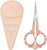Rose Gold All Purpose Scissors with Sheath - Sewing & Embroidery Scissors for Home, Office & School