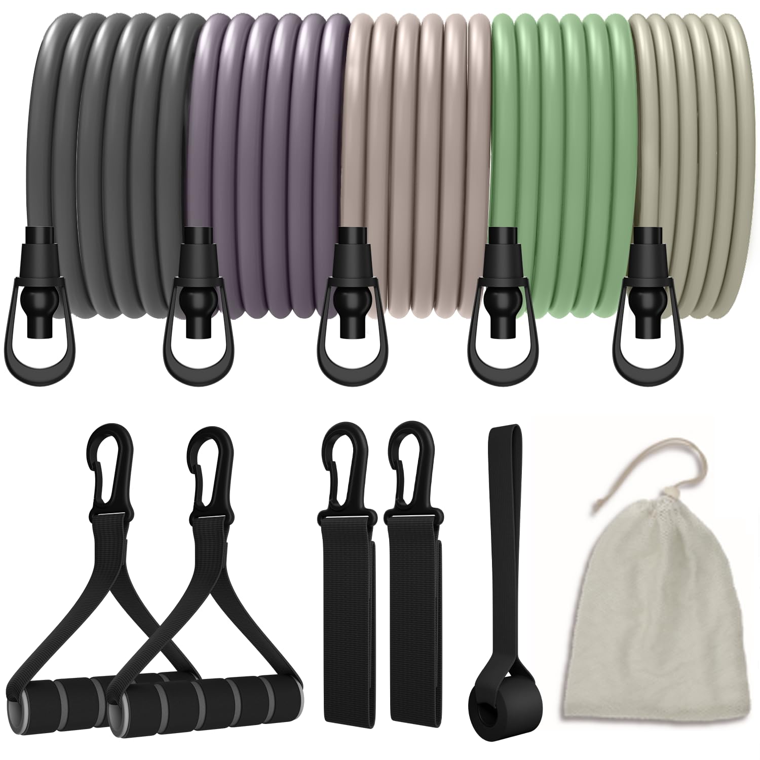 VEICK Resistance Bands Exercise Bands for Working Out with Handles Elastic Workout Bands for Men Women Exercising Bands