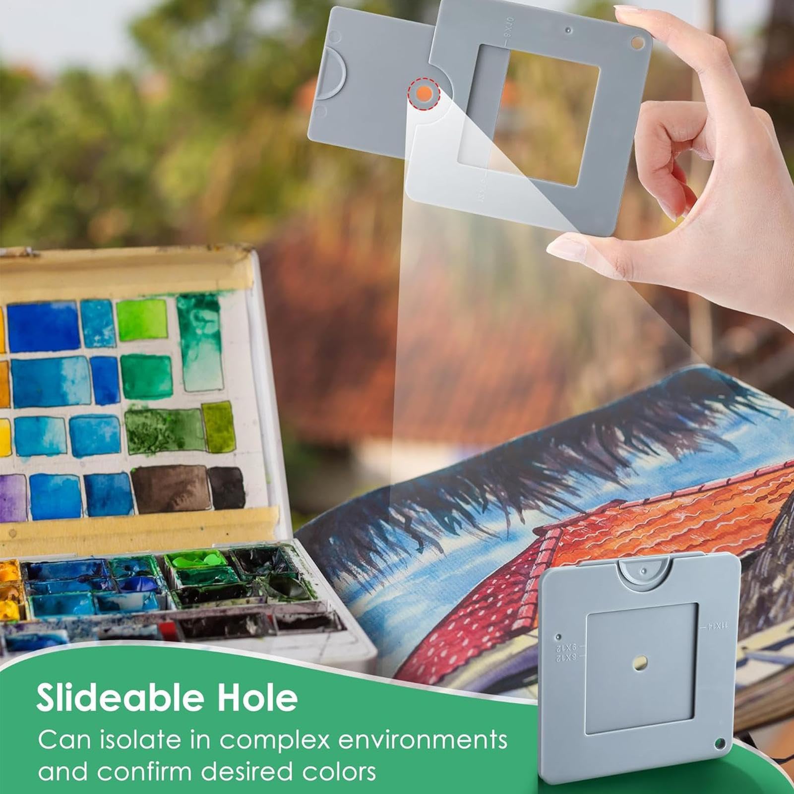 Motivsucher für Zeichnen - Farbisolations View Catcher - Tragbarer Sucher mit Schiebemechanismus für Malerei Fotografie Naturliebhaber Outdoor Abenteurer Garten Erkundung Camping