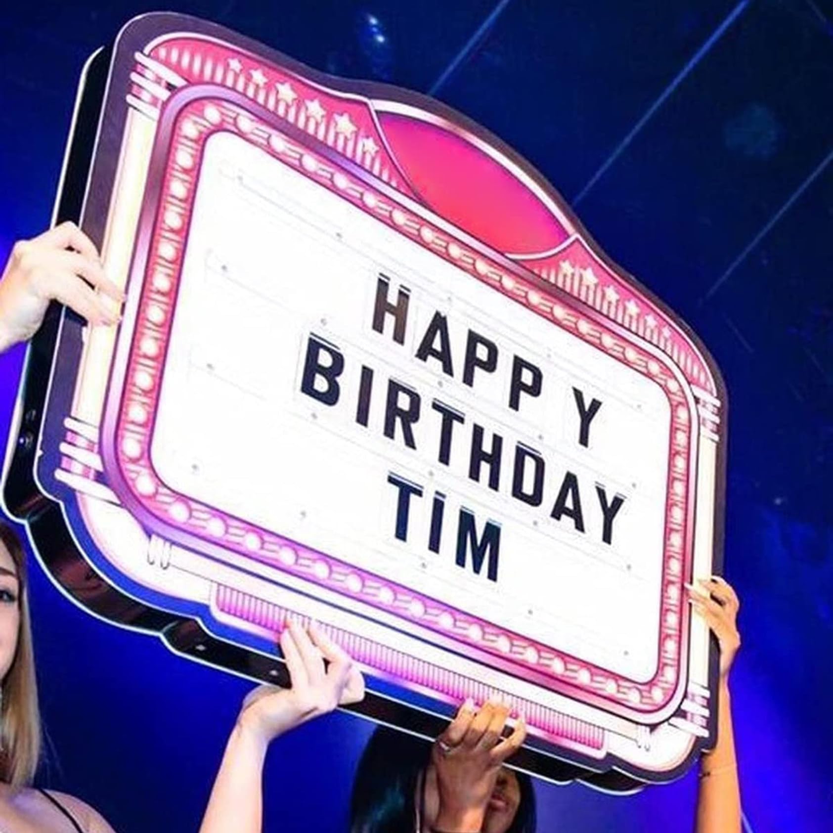 RESKIU LED Night Club Birthday Wine Bottle Presenter, Message Light Box, Color Change, Customized Logo Happy Birthday Changeable Letters VIP Service for Club Party Bar