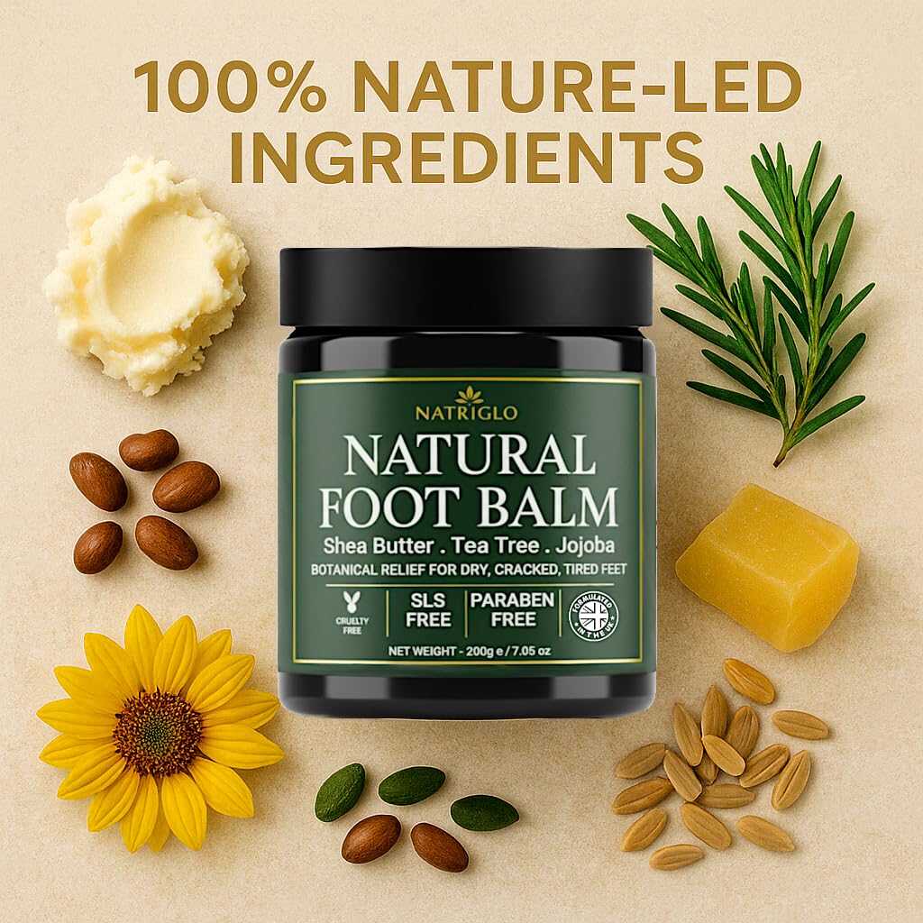 Organic Tea Tree Foot Balm for Dry Cracked Feet & Heels - Intensive Callus Remover & Foot Repair Cream with Shea Butter - Moisturizer for Rough Hard Skin & Cracked Heel Treatment for Men & Women - Image 7