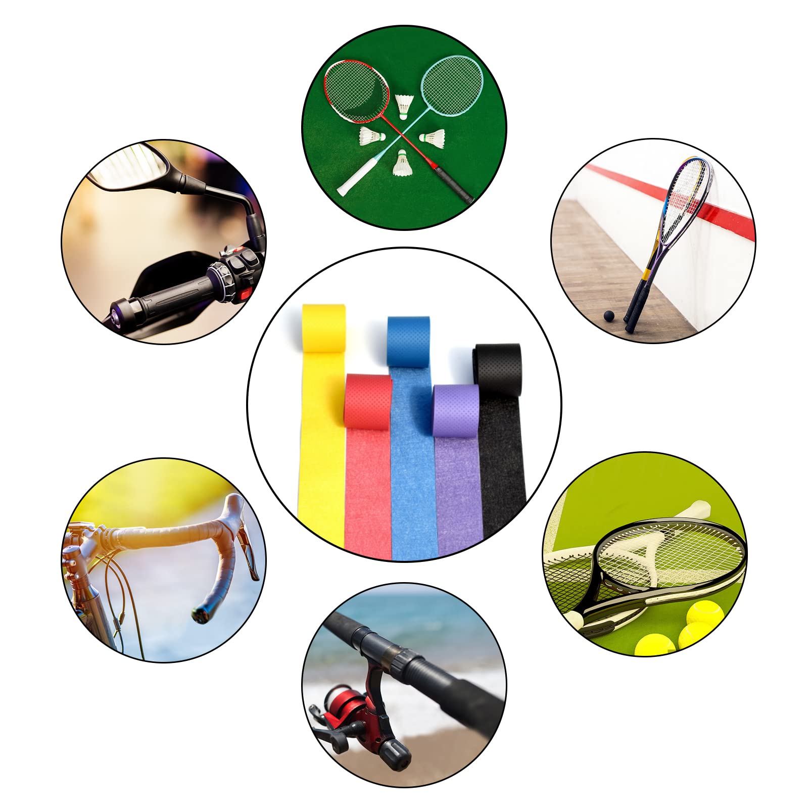 OUKENS Surgrips de Raquette de Badminton de Tennis, 60 pièces Super absorbantes de la Sueur Bande de Grip pour Raquette de Tennis Bandes, Anti-Sueur Ruban Grip pour Raquette