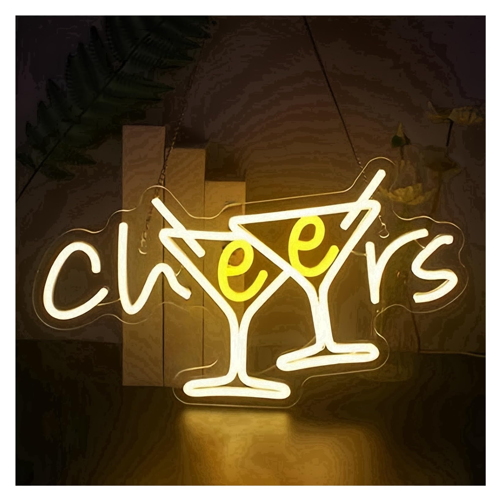 LEMST Signs Lamp Business Neon Signs USB Powered Adjustable Brightness Cheers Neon Lights, Suitable for Shop Decor Commercial Light 24cmx42cm