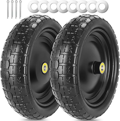 Miniatura 1 de Neumático y rueda sólidos sin planos de 13 pulgadas para carrito Gorilla con orificio de eje de 58 pulgadas, cubo de desplazamiento de 2.1 pulgadas