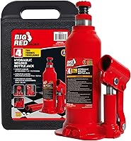 BIG RED Torin T90413 4 Ton Hydraulic Bottle Jack with Carrying Case - 8,000 lb Capacity, Leak-Proof & ASME Certified
