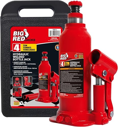 Torin T90413 Big Red Gato Hidráulico de Botella con Estuche de Transporte, Capacidad de 4 Toneladas (8,000 lb)