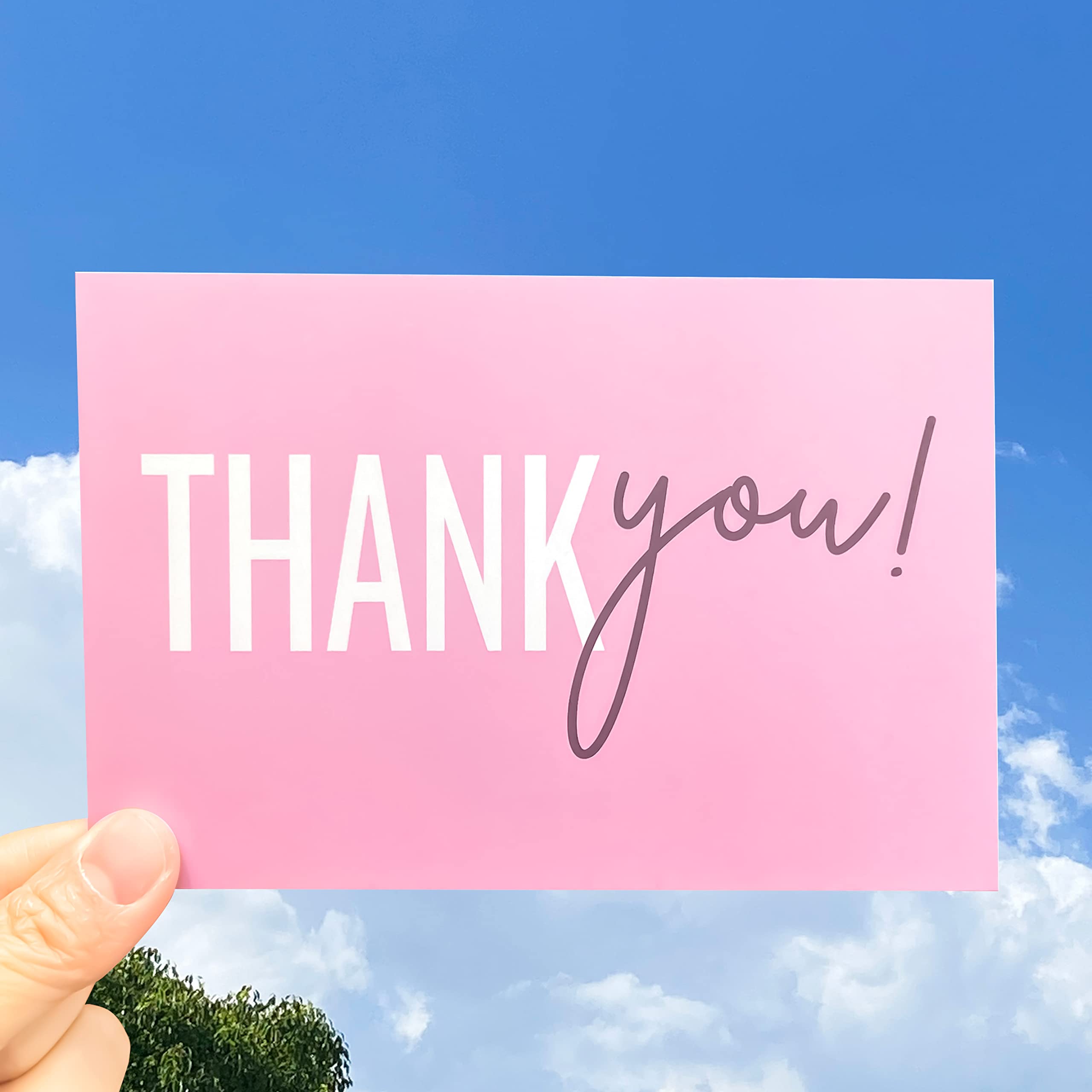 RXBC2011 Thank You For Your Support Cards Handwritten Lettering Design Thank You Small Business Card Pakc Of 100 (HOTPINK): Greeting Cards