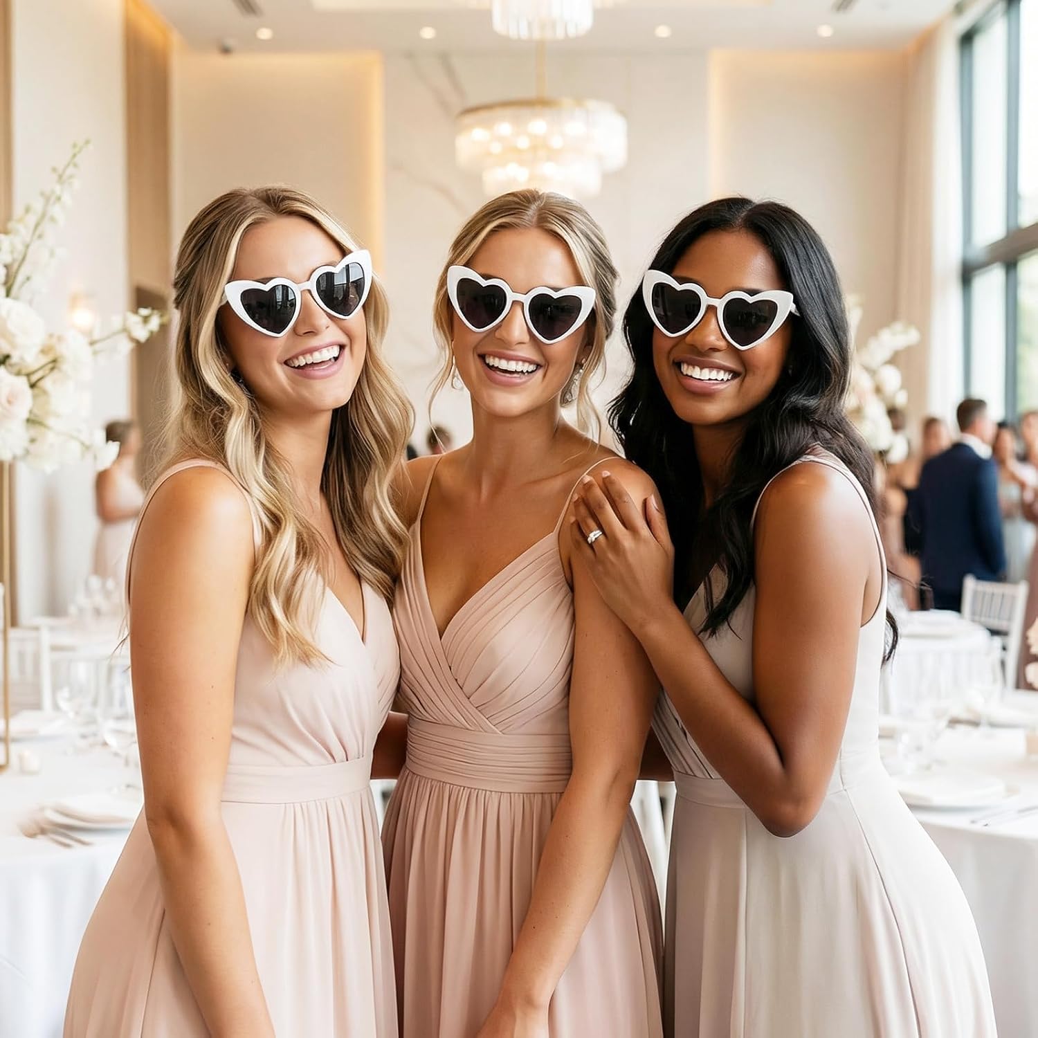 40 Sets White Heart Shaped Sunglasses Vintage Bachelorette Sunglasses Bulk Wedding Party Favors Reception Gifts for Guests