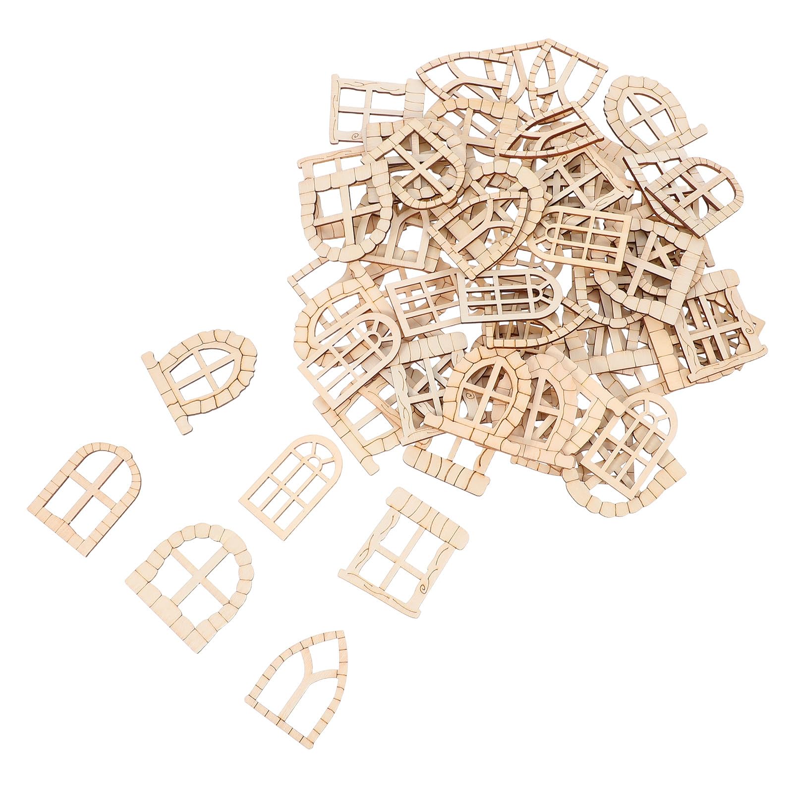 Portes de fées en bois GALPADA : lot de 100 mini maisons de gnome pour jardin