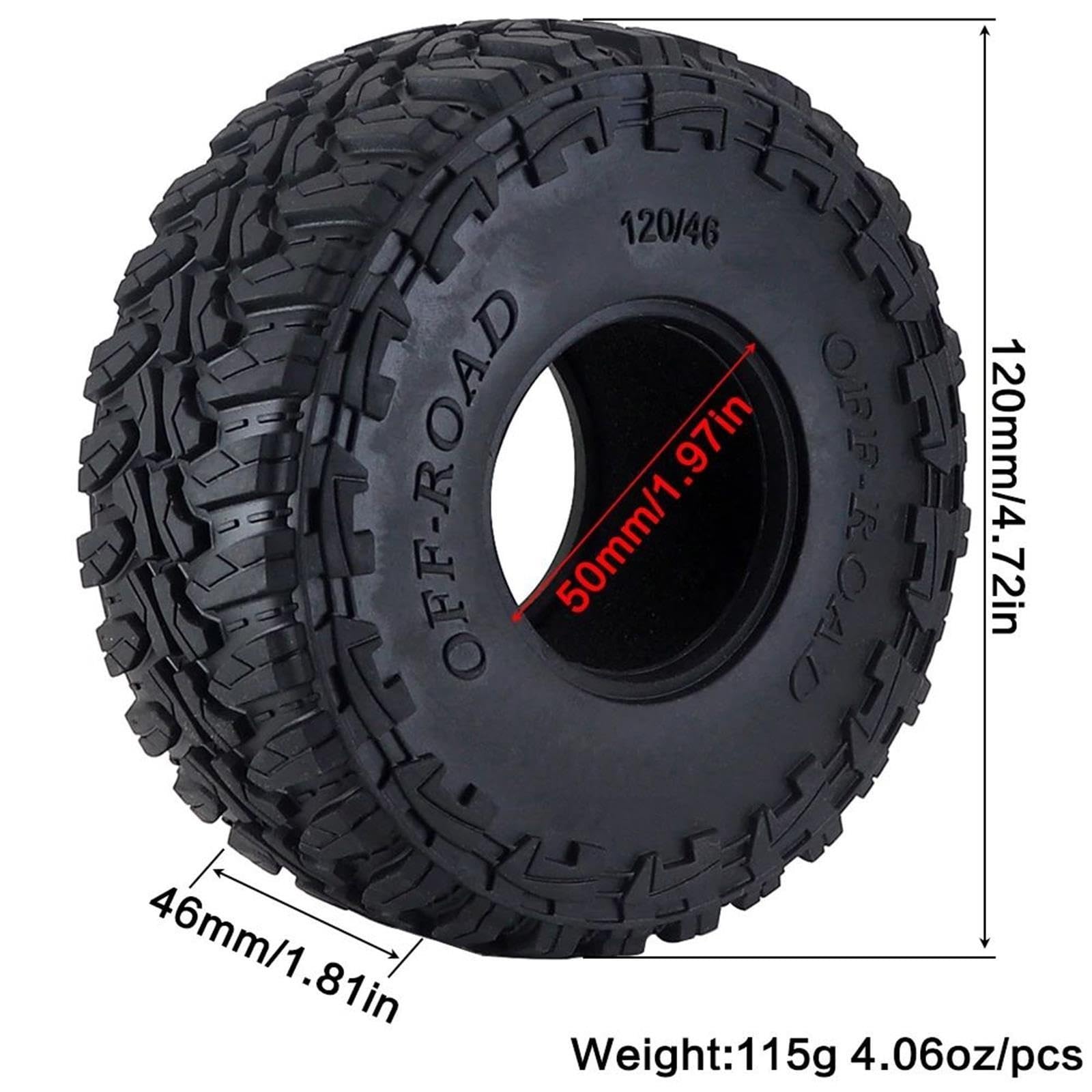 120x46mm Reifensatz Für Axial Für SCX10 Für Wraith Für Rgt 1/10Rc