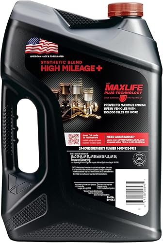 Miniatura 48 de Valvoline - Aceite de motor de mezcla sintética SAE 10W-30 de alto millaje, con MaxLife Technology, 5 cuartos de galón