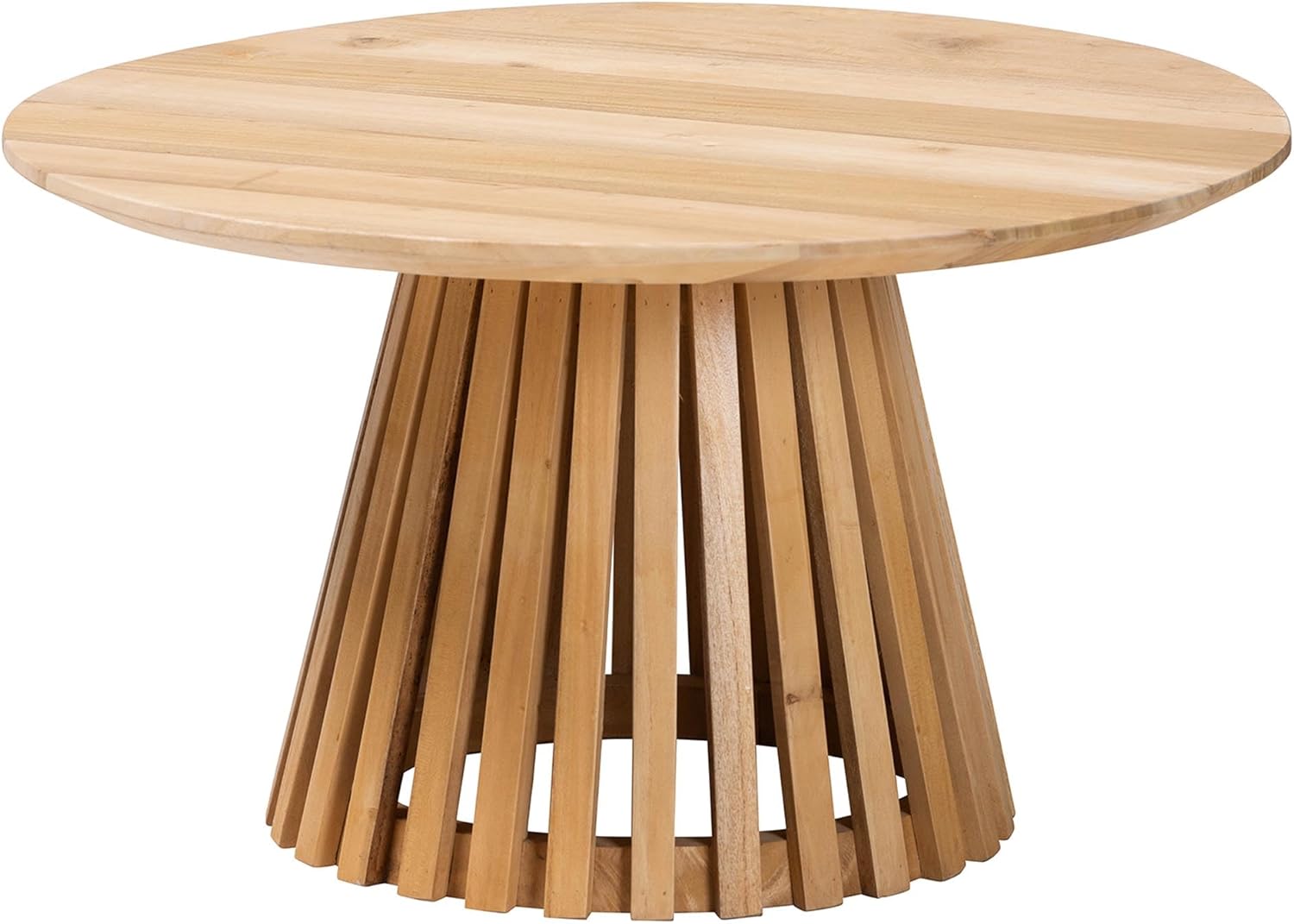bali & pari Caribic Modern Slatted Acacia Wood Coffee Table