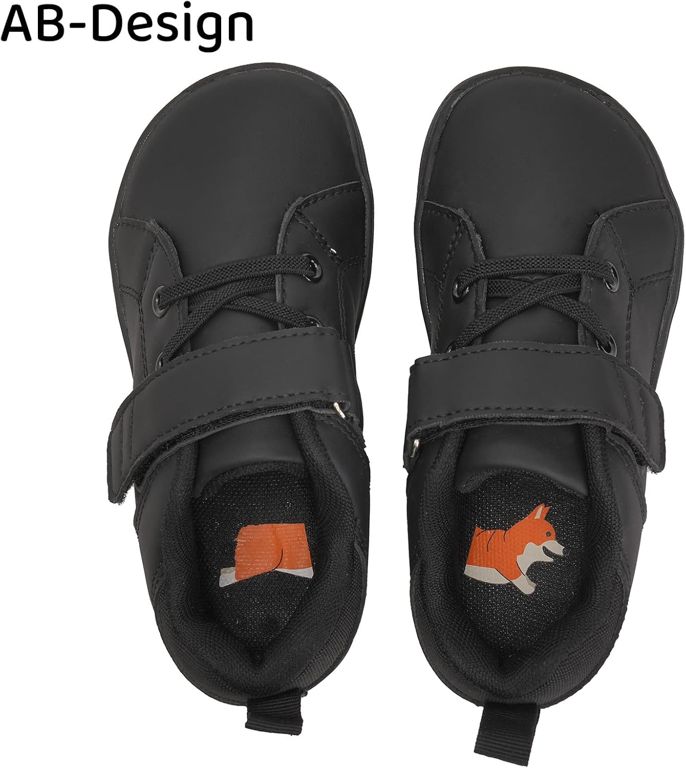 WateLves Toddler Little Kid Wide Barefoot The First Walking Shoes Girls Boys Leather Uniform Dress Shoes Lightweight Splay Naturally Minimalist Sneakers (Black, 23) - Image 3