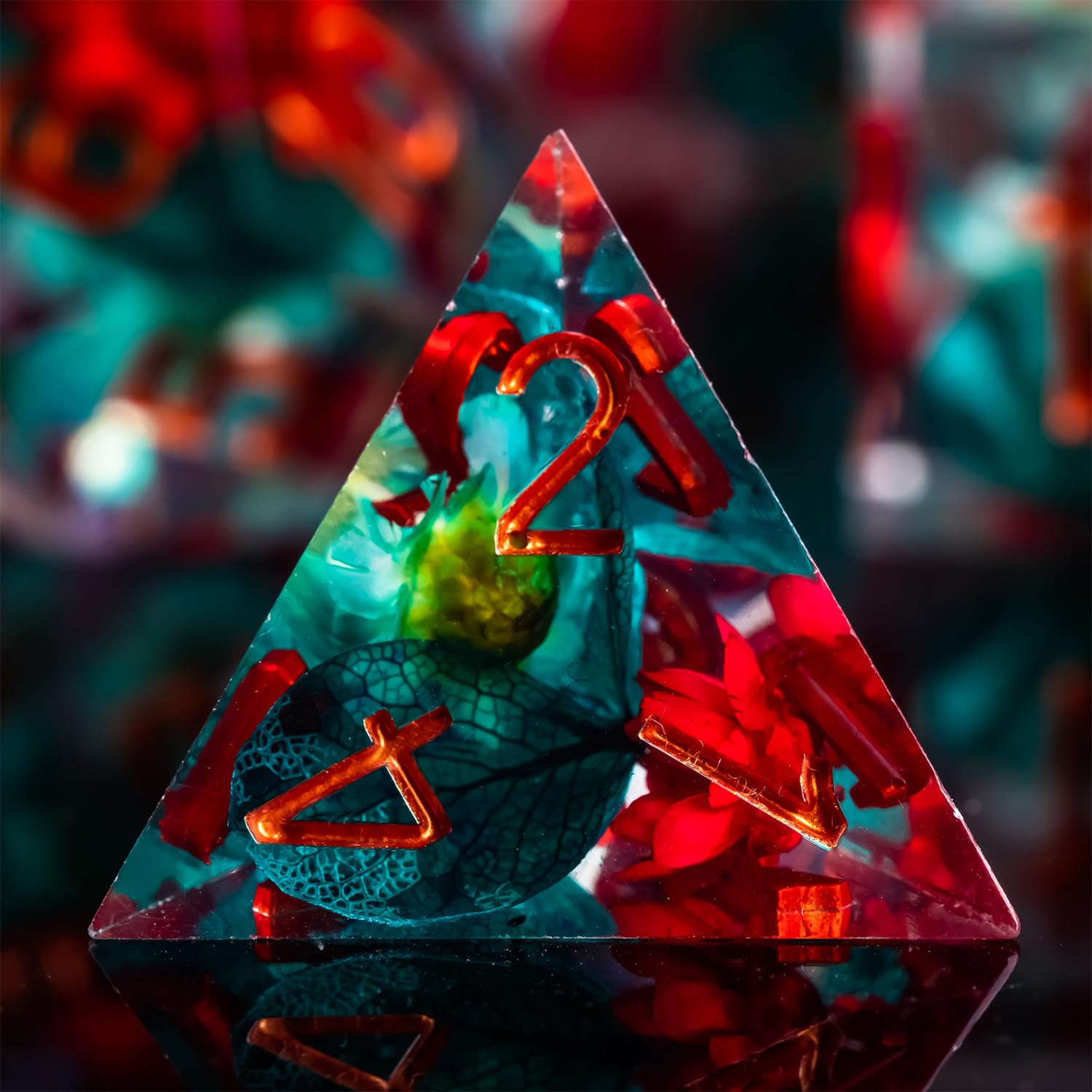 Set di dadi DND, 100% fatti a mano, con bordo affilato, 7 pezzi, in resina, poliedrici, FugaCity Dungeons and Dragons, set di dadi per D&D con sabbia dorata cristallina, per giochi di ruolo e MTG