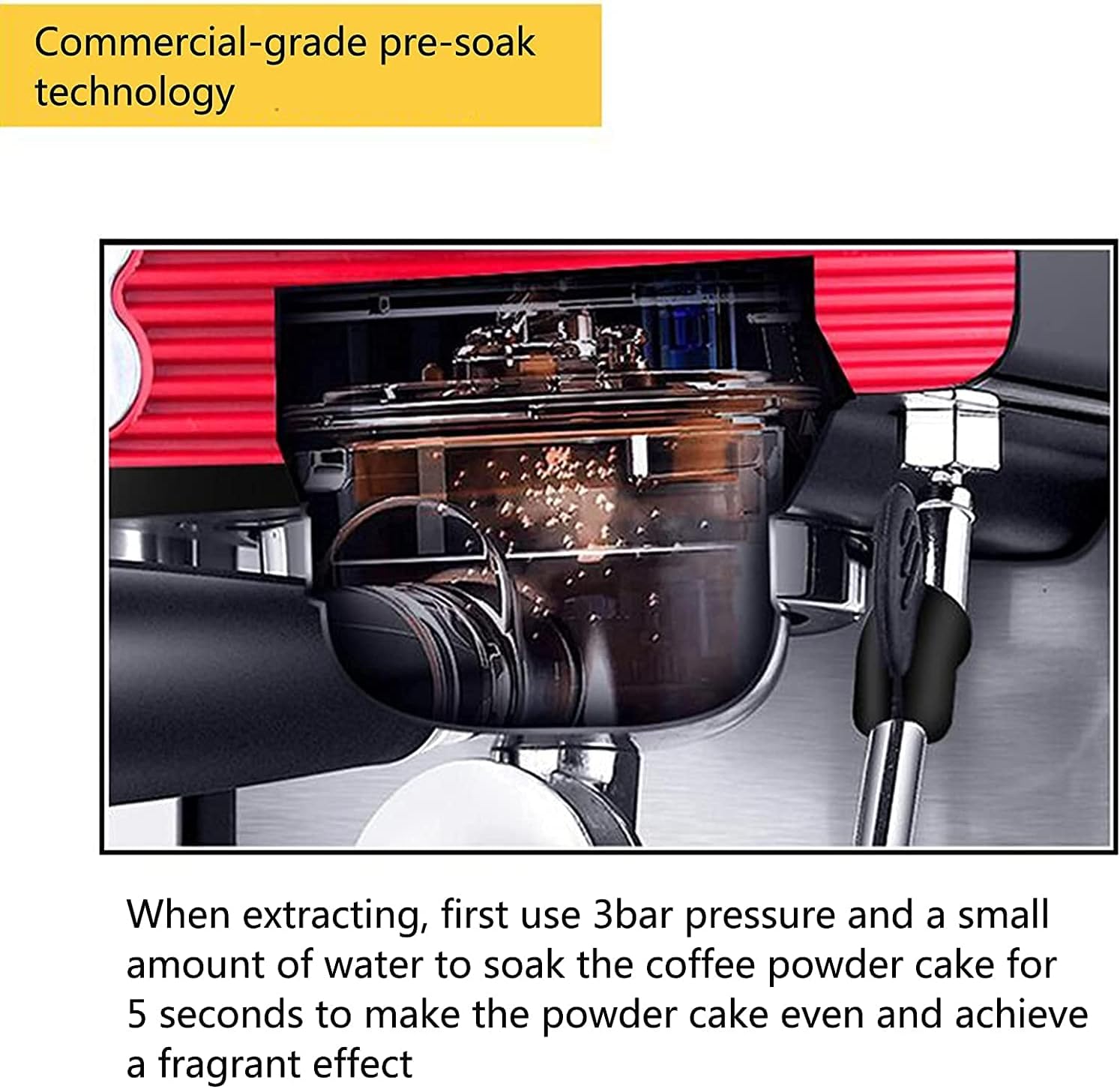 Espresso Coffee Machine Household 15Pa Semi-Automatic With Milk Frothing, 1.7L Removable Water Tank, Washable Drip Tray, For Latte Cappuccino, 20240311