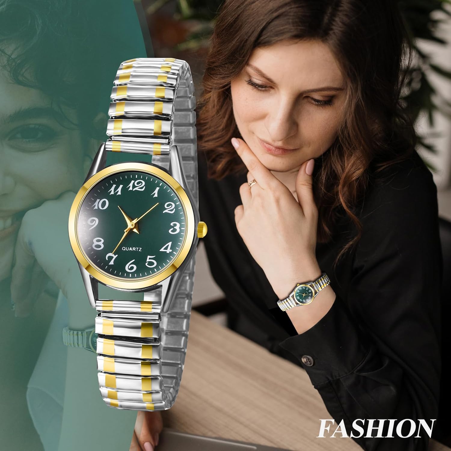 Avaner Women's Elastic Strap Watches: Stretch Band Easy Reader Analog Quartz Bracelet Bangle Wrist Watches - Image 5