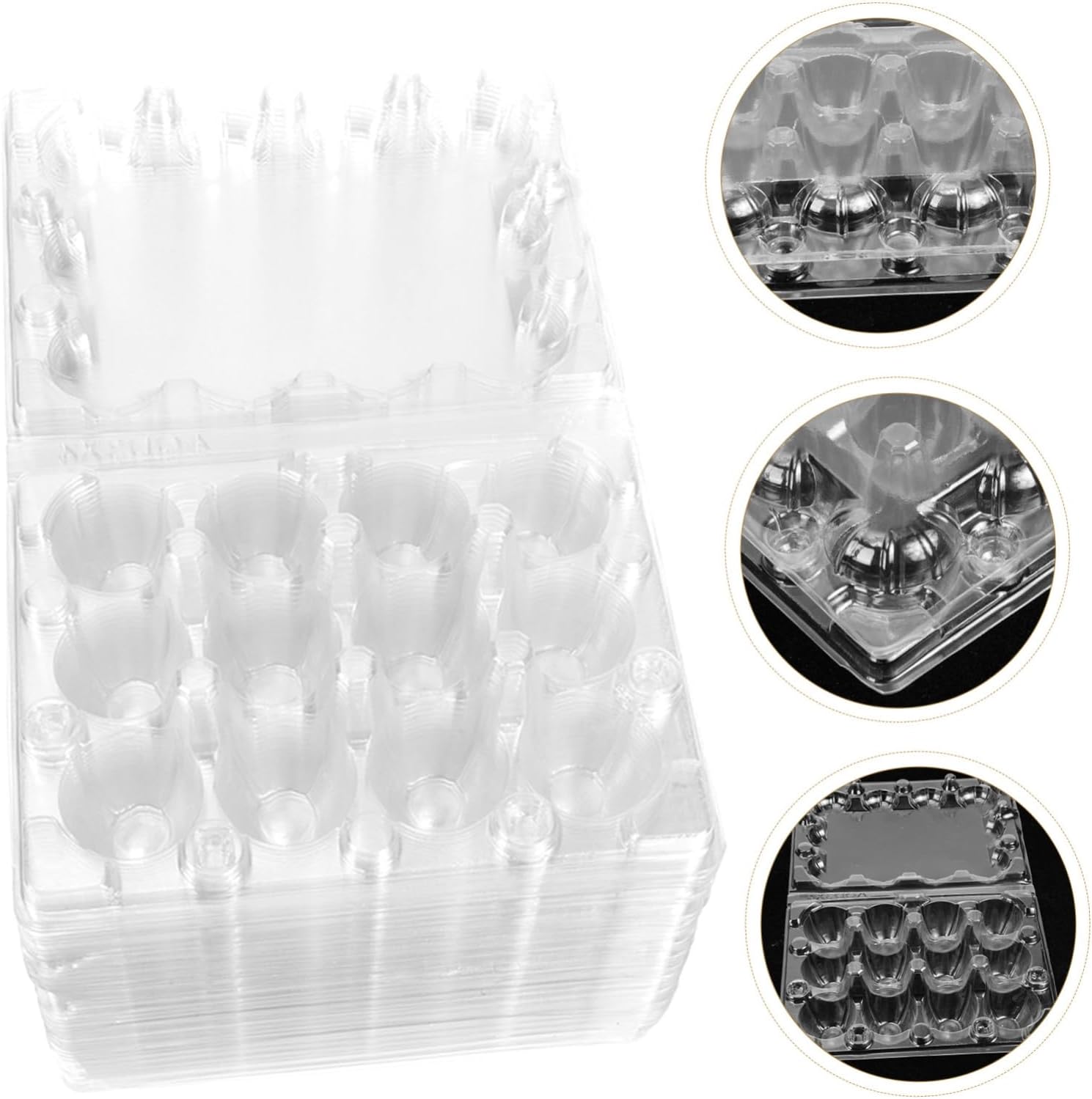 ARTIBETTER 12-Pack Quail Egg Cartons Disposable Kitchen Egg Organizer with Buckle Stackable for